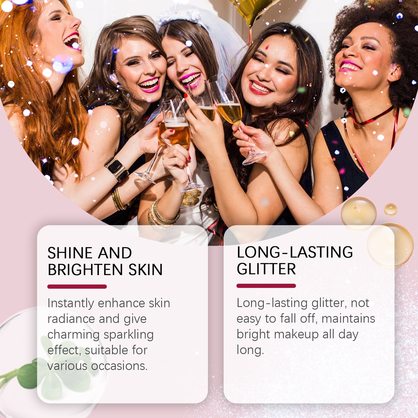 EELHOE Shimmer Spray - Face, Collarbone & Body Highlighter Natural 3D Glow Long-Lasting Sparkle