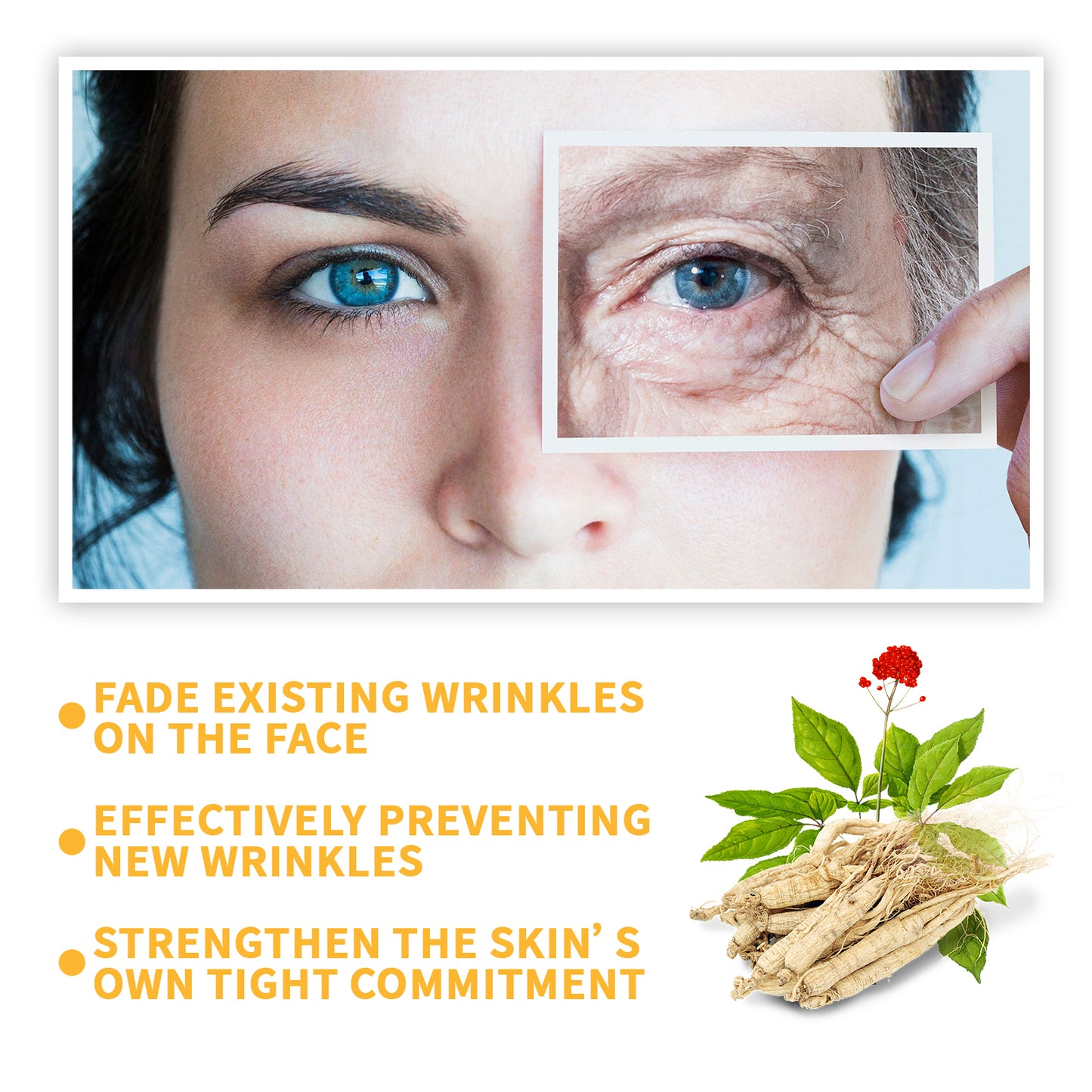 EELHOE Ginseng Essence - Facial Moisturizing Serum for Hydration, Eye Contour Refinement, and Elasticity for Youthful Skin